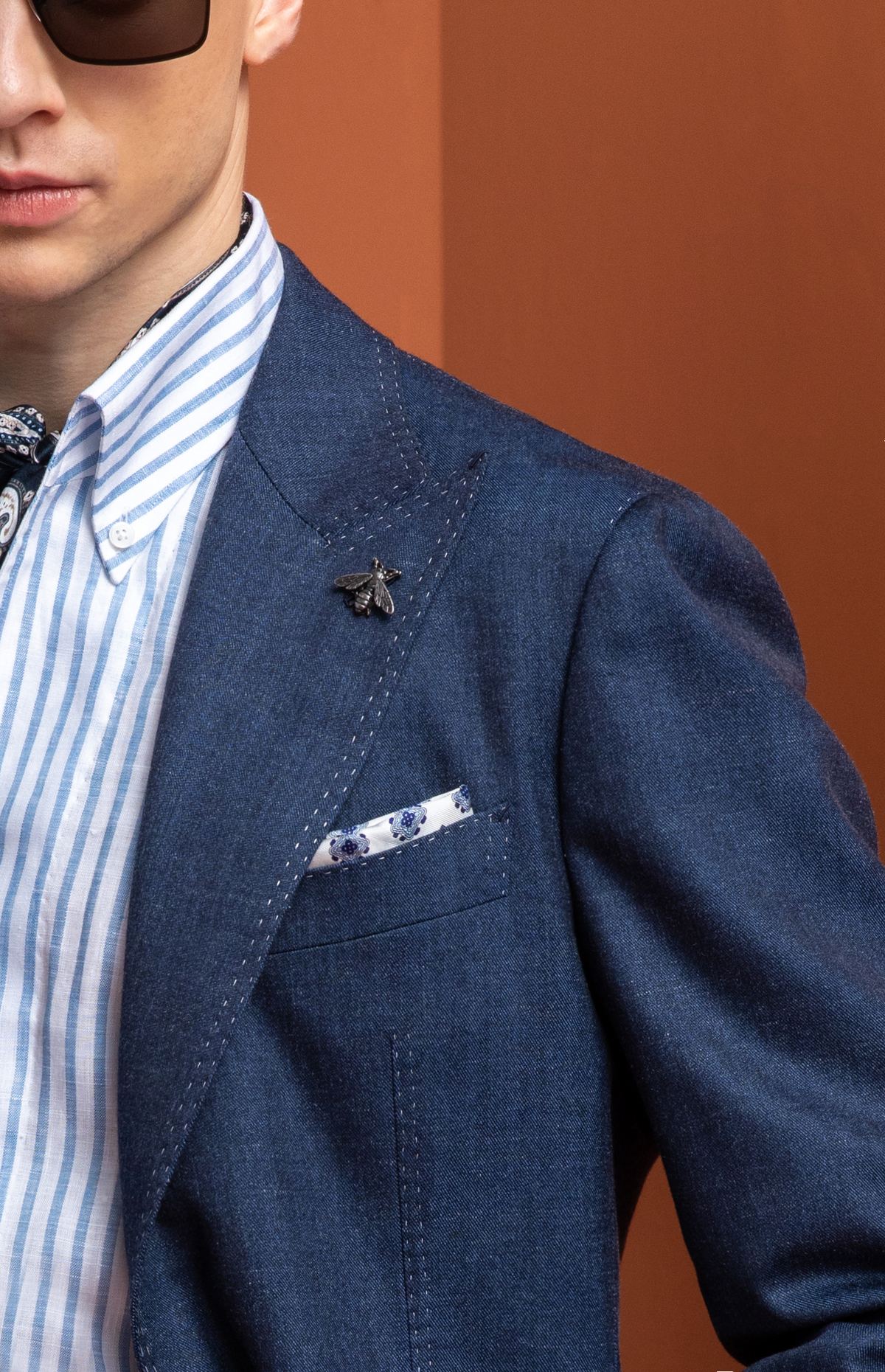 Navy Blazer -- Side View