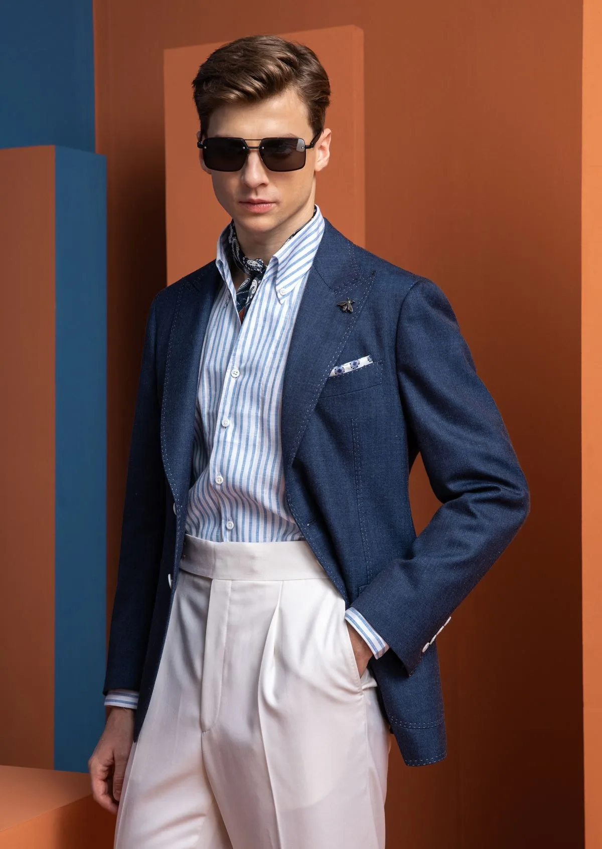 Navy Blazer -- Three-Quarter